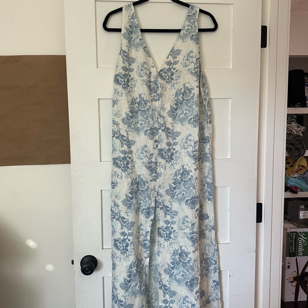 Reformation White and Blue Floral Maxi Dress